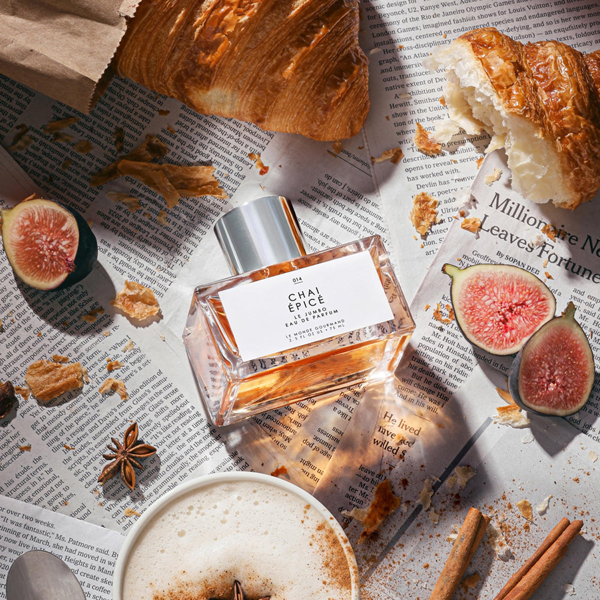 Le Monde Gourmand Chai Épicé Eau de Parfum on a vanity