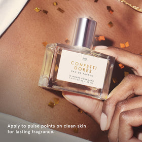 Le Monde Gourmand Confetti Dorés Eau de Parfum 30ml close-up of label