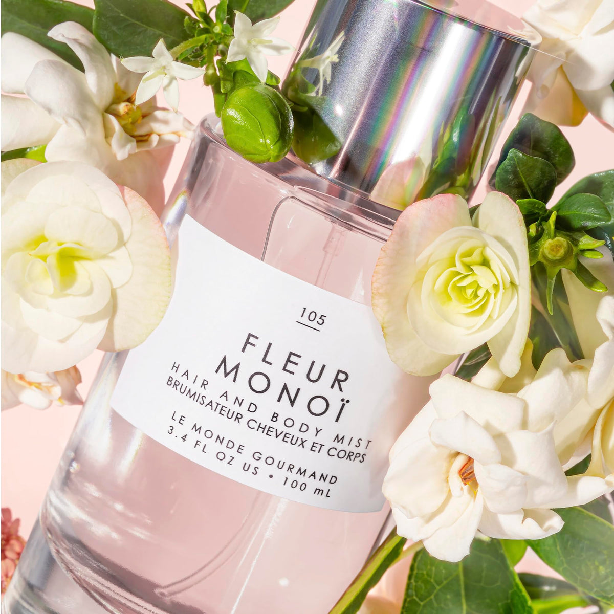 Le Monde Gourmand Fleur Monoi Hair & Body Mist 100ml packaging