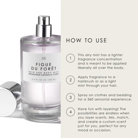 Le Monde Gourmand mist surrounded by tropical leaves