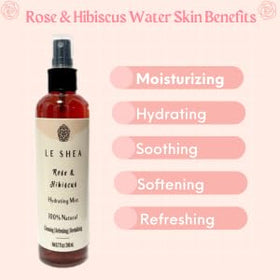 LE SHEA Hibiscus & Rose Water Spray in a lifestyle setting