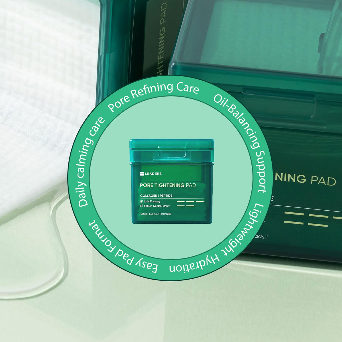 LEADERS Pore Tightening Toner Pad product details on packaging