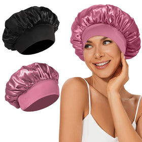 LEADUWAY Satin Bonnet in black front view