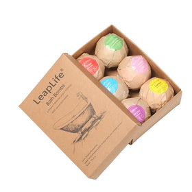 LeapLife Bath Bombs Gift Set with six colourful bath bombs