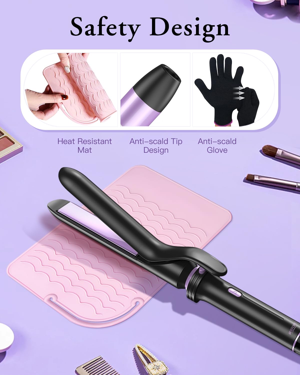 LED display of BESTOPE PRO curling iron
