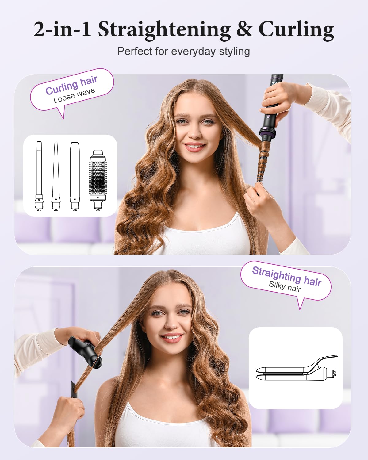 LED display showing temperature settings on BESTOPE PRO curling iron