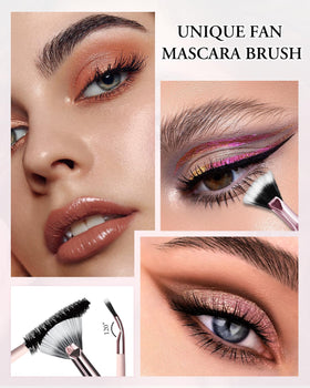 LED light mirror of BESTOPE PRO Makeup Brush Set in use