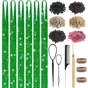 LEDIZE Hair Tinsel Kit contents including strands and tools
