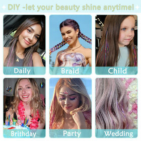 LEDIZE Hair Tinsel Kit displayed with all accessories