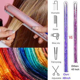 LEDIZE Hair Tinsel Kit displayed with colourful strands