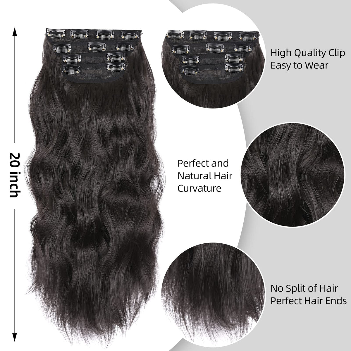 LEEONS Clip in Hair Extensions displayed on a mannequin