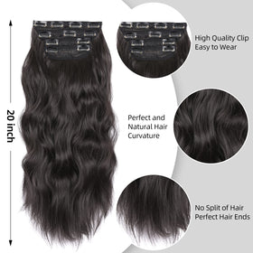LEEONS Clip in Hair Extensions displayed on a mannequin