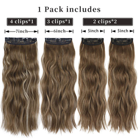 LEEONS Clip in Hair Extensions packaging with product details