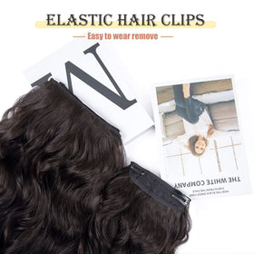 LEEONS Clip in Hair Extensions styled with shine spray