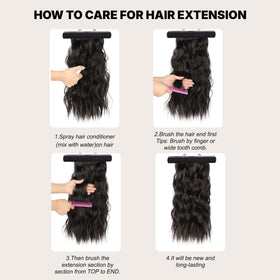 LEEONS Clip in Synthetic Hair Extensions 20 Inch wavy lifestyle scene