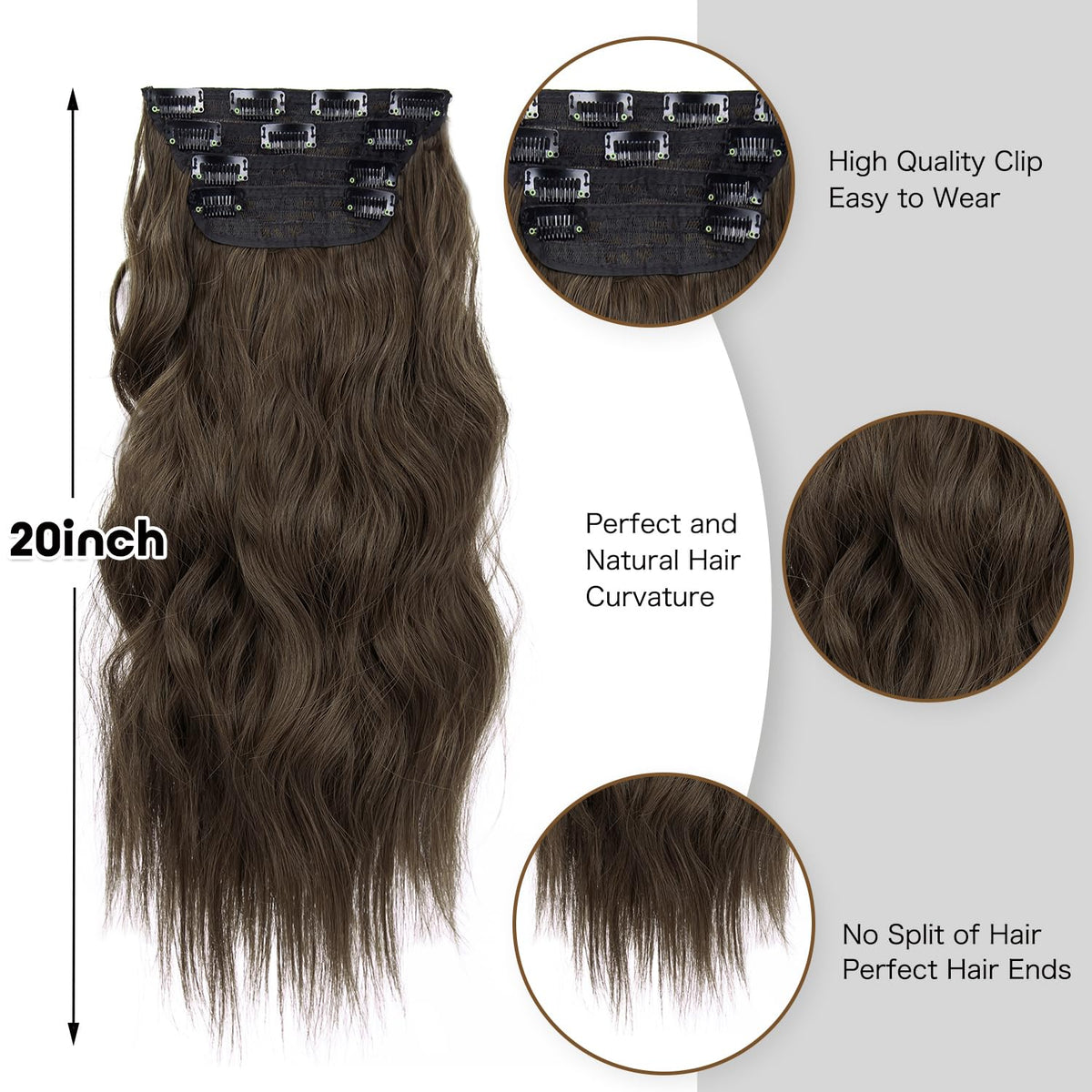 LEEONS Double Weft Synthetic Hair Extensions displayed on a mannequin