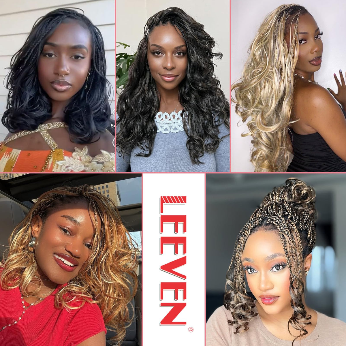 Leeven Boho French Curl Crochet Braids 12 Inch close-up of curls