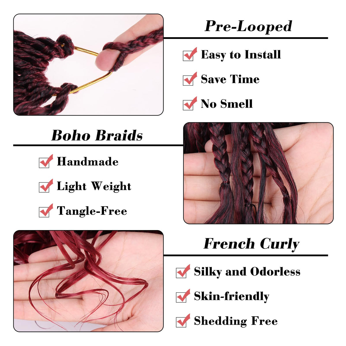 Leeven Boho French Curl Crochet Braids 12 Inch packaging