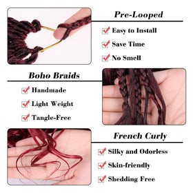 Leeven Boho French Curl Crochet Braids 12 Inch packaging