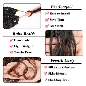 Leeven Pre Looped Curly Crochet Hair 12 Inch packaging