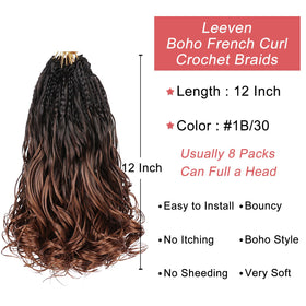 Leeven Pre Looped Curly Crochet Hair 12 Inch side view