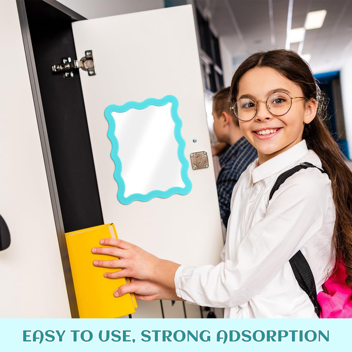 Leinuosen 5x7 Magnetic Locker Mirror in a handbag for portability
