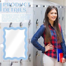 Leinuosen blue locker mirror with rounded corners and sturdy frame
