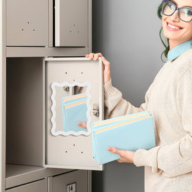 Leinuosen Magnetic Locker Mirror 5x7 with clear reflection