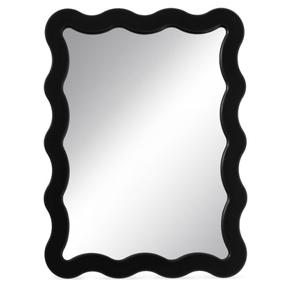 Leinuosen magnetic locker mirror front view with scalloped edges