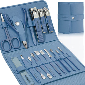 Leipple Manicure Set 16 pcs stainless steel tools in leather case