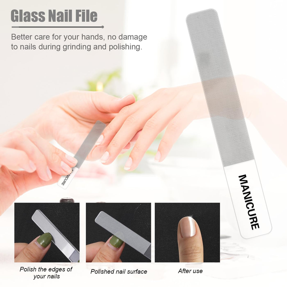 Leipple Manicure Set close-up of stainless steel tools