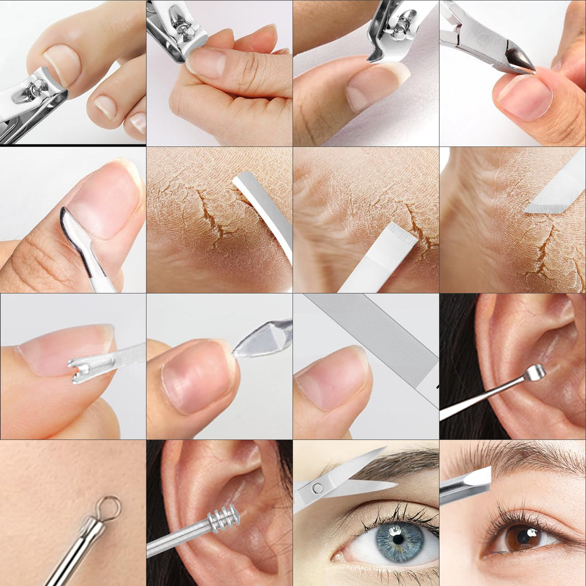 Leipple Manicure Set showing all 16 grooming tools