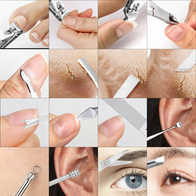 Leipple Manicure Set showing all 16 grooming tools