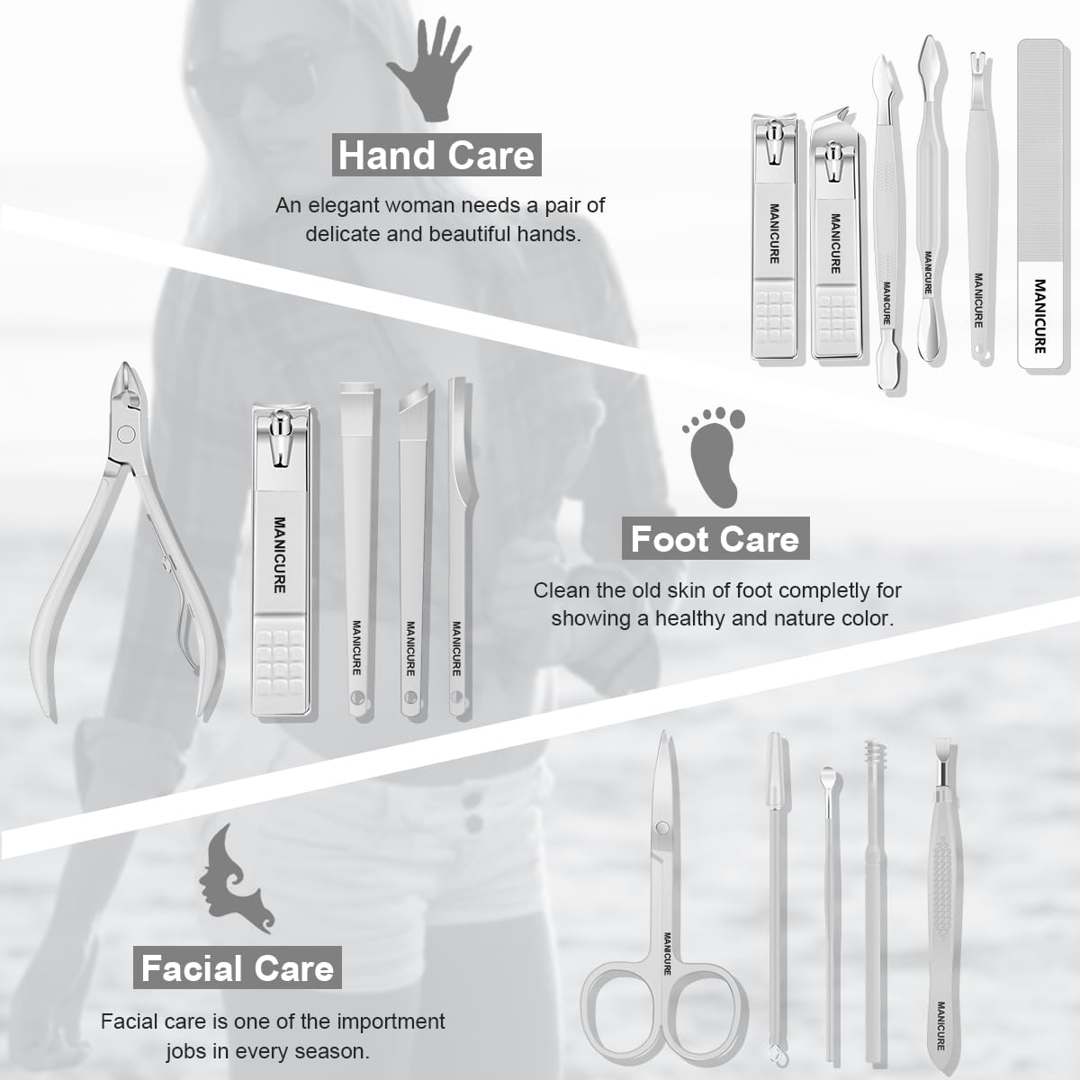 Leipple Manicure Set with nail clippers and scissors