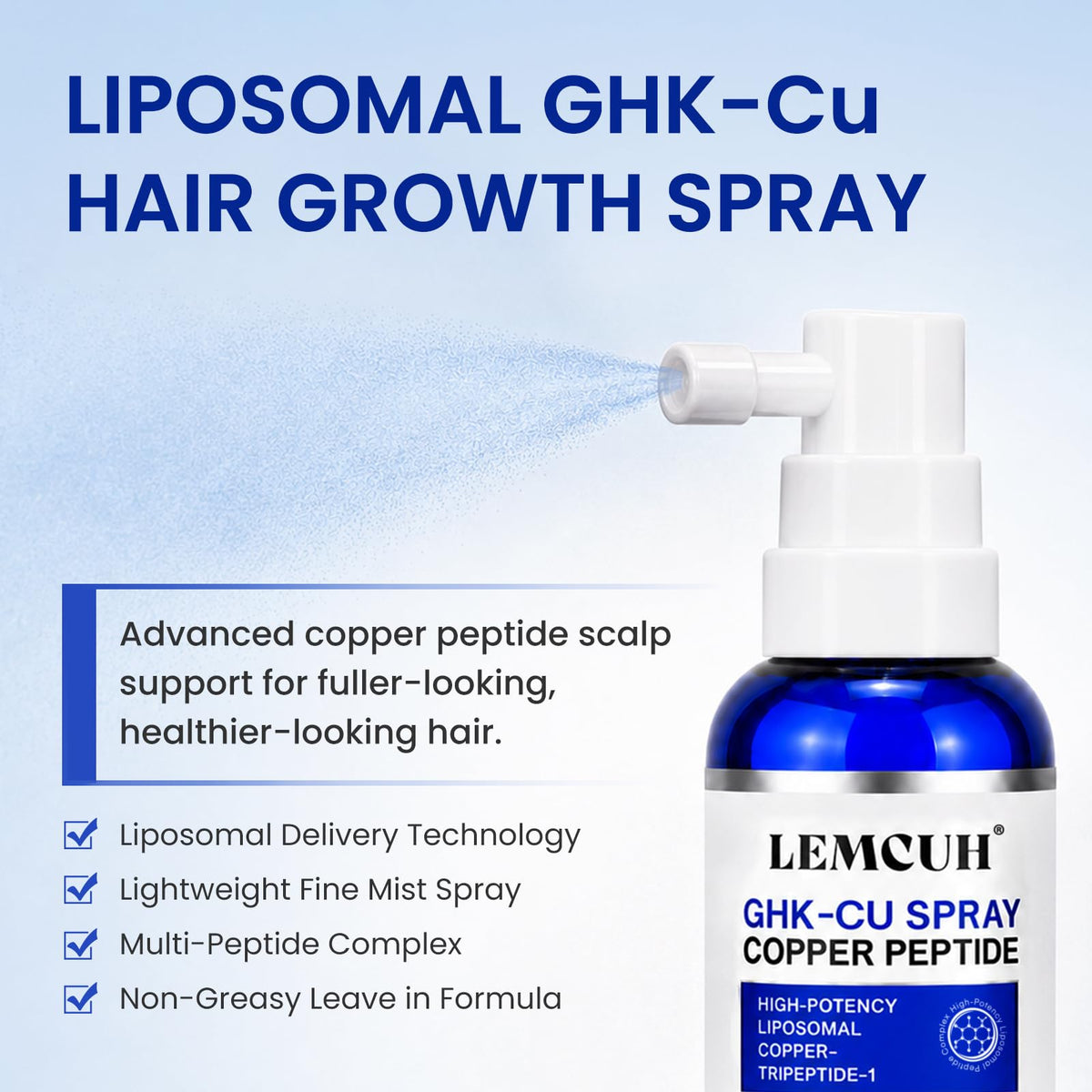 Lemcuh GHK-CU Peptide Hair Serum 80ml back view