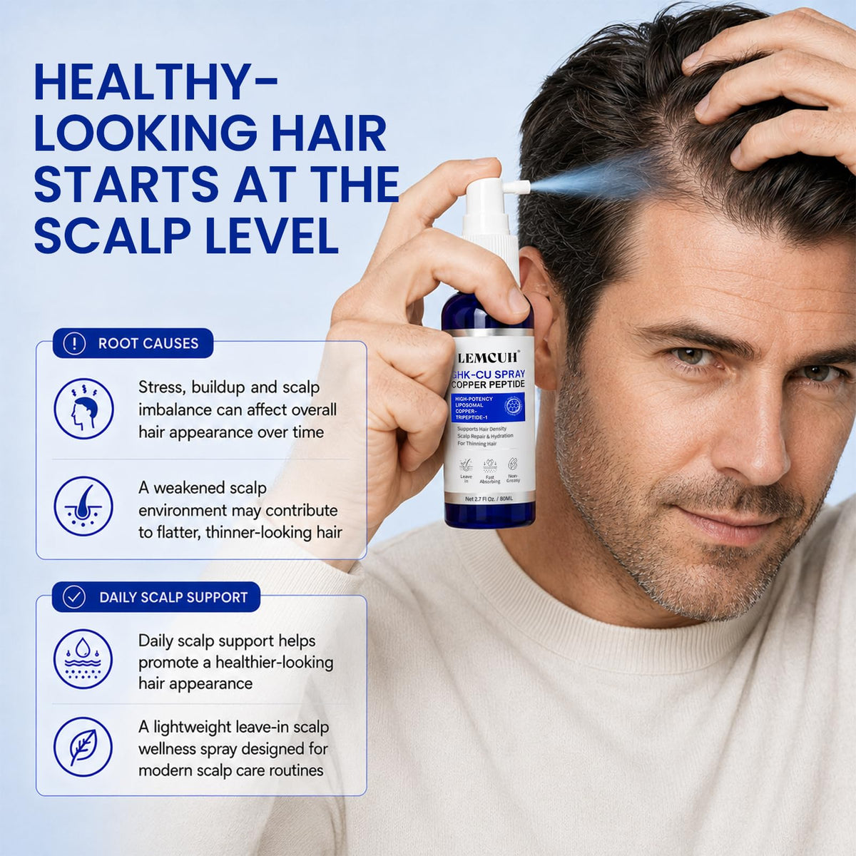 Lemcuh GHK-CU Peptide Hair Serum 80ml lifestyle scene