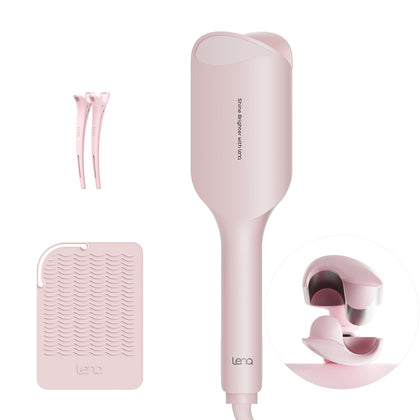 LENA S12 Wave Curling Iron front view with dual barrels