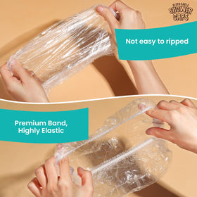 LEOBRO shower cap in use during hair