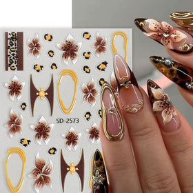 Leopard print nail stickers in various colourways