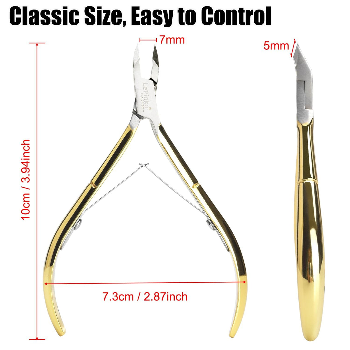 LePinko cuticle clippers showcasing ergonomic design