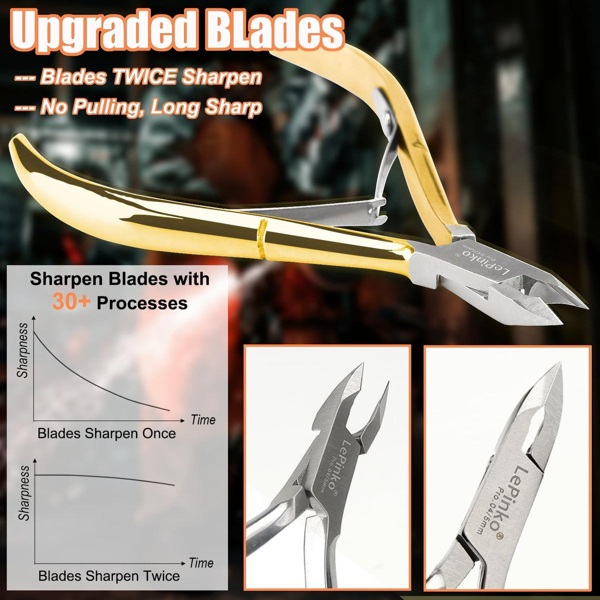 LePinko cuticle nippers set on a clean surface