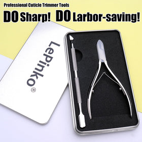 LePinko Cuticle Tools in open tin box