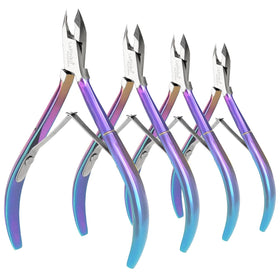 LePinko Cuticle Trimmer Kit 4 packs in rainbow colour front view