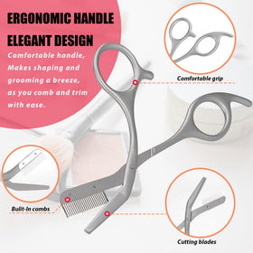 LePinko Eyebrow Trimming Scissors ergonomic handle close-up