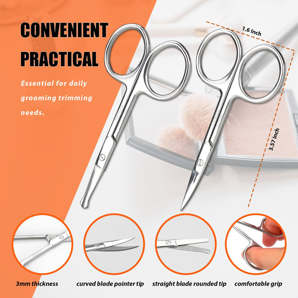 LePinko Facial Hair Scissors with ergonomic design