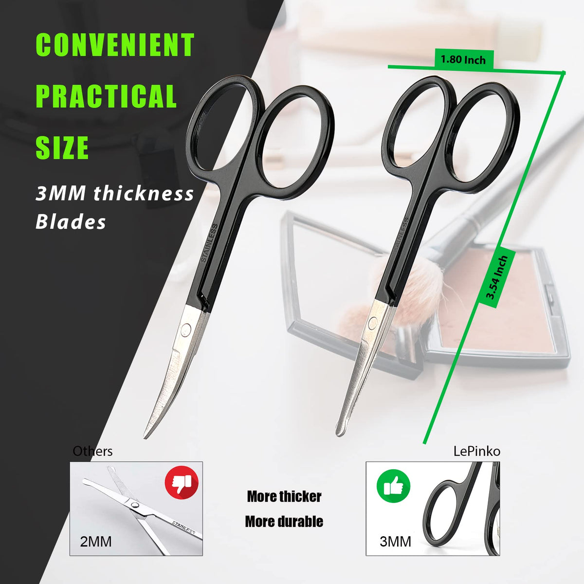 LePinko scissors set for eyebrows and nose hair
