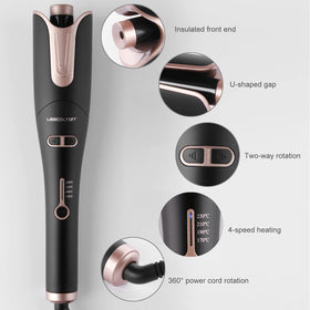 LESCOLTON Automatic Hair Curling Iron side view with power cord