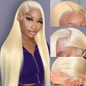 LETMIEO 26 Inch 613 Lace Front Wig front view
