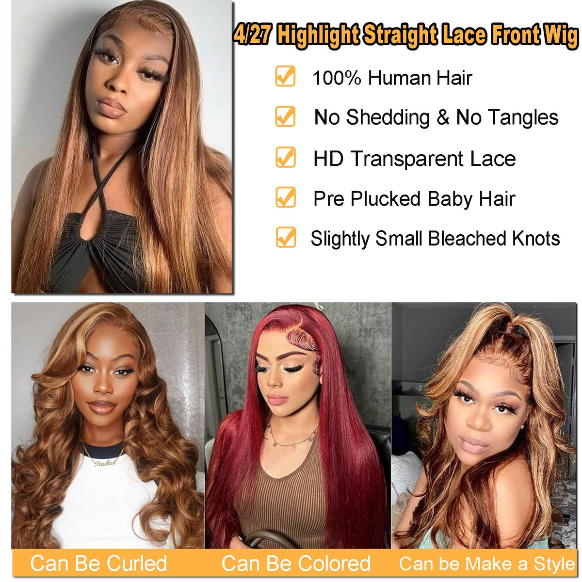 LETMIEO 28 Inch Ombre Lace Front Wig Honey Blonde packaging