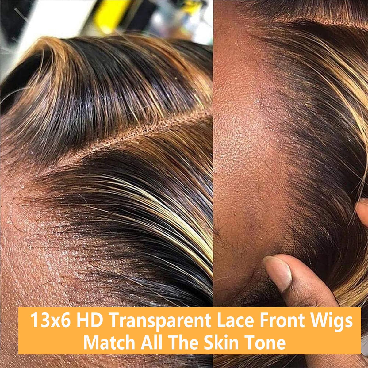LETMIEO 28 Inch Ombre Lace Front Wig Honey Blonde styling options